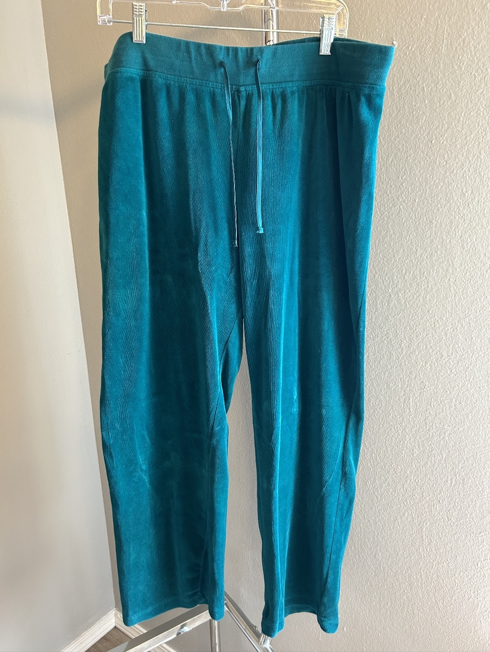 made for life XL Teal Velour Drawstring Pants
